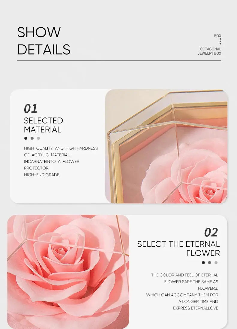2025 New Mother's Day Gift for Women Customize Name Heart Necklace Rose Jewelry Box Birthday Valentine's Day Teachers' Day Gifts - Femlinza