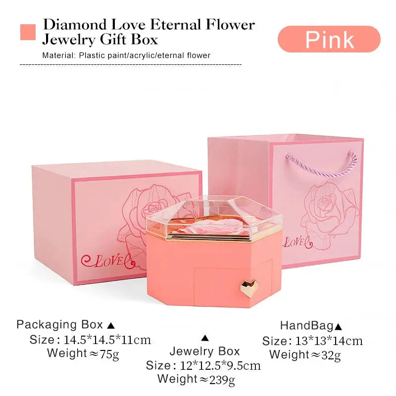 2025 New Mother's Day Gift for Women Customize Name Heart Necklace Rose Jewelry Box Birthday Valentine's Day Teachers' Day Gifts - Femlinza