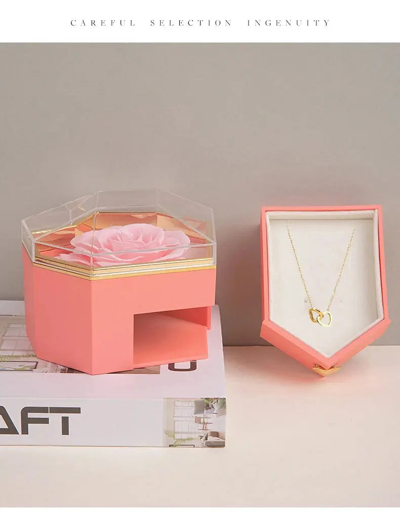 2025 New Mother's Day Gift for Women Customize Name Heart Necklace Rose Jewelry Box Birthday Valentine's Day Teachers' Day Gifts - Femlinza