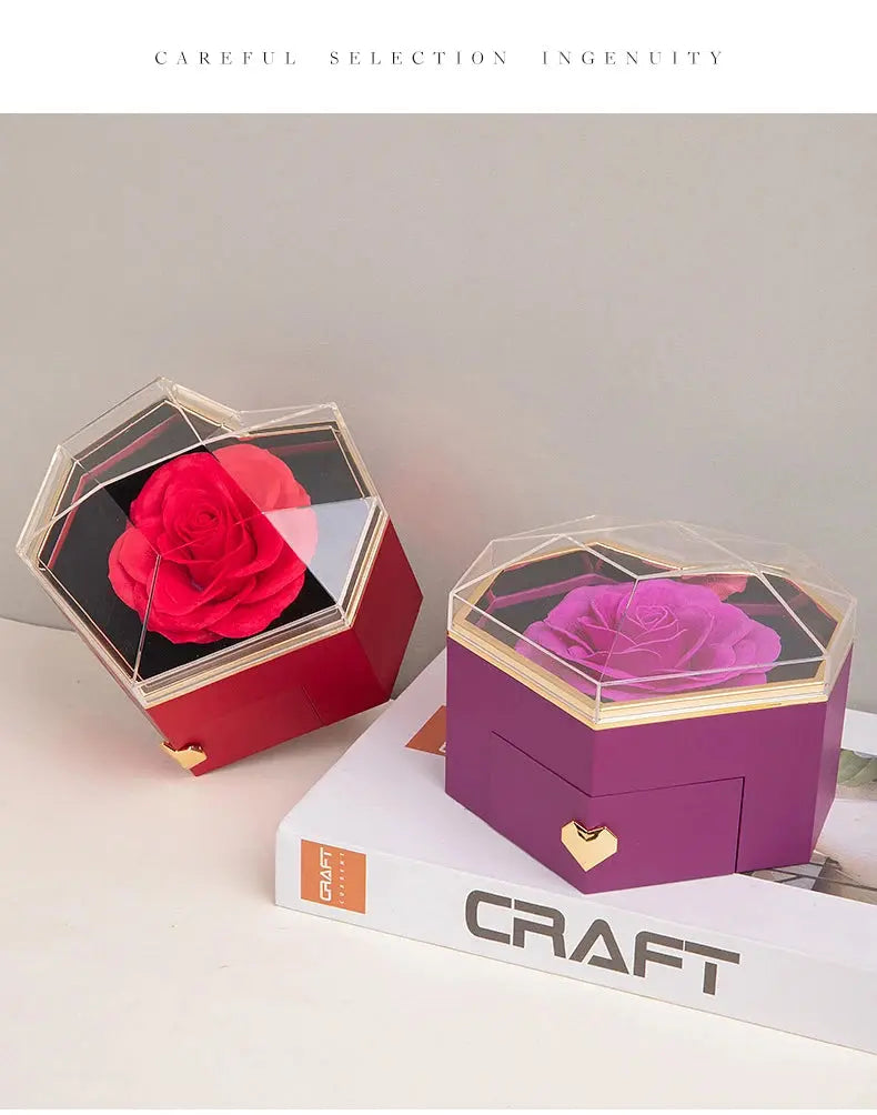 2025 New Mother's Day Gift for Women Customize Name Heart Necklace Rose Jewelry Box Birthday Valentine's Day Teachers' Day Gifts - Femlinza