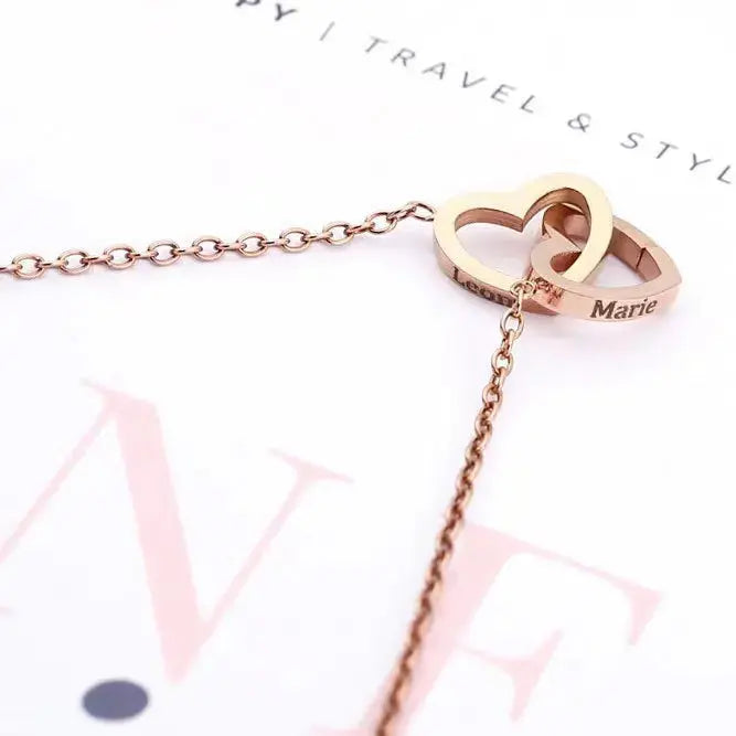 2025 New Mother's Day Gift for Women Customize Name Heart Necklace Rose Jewelry Box Birthday Valentine's Day Teachers' Day Gifts - Femlinza