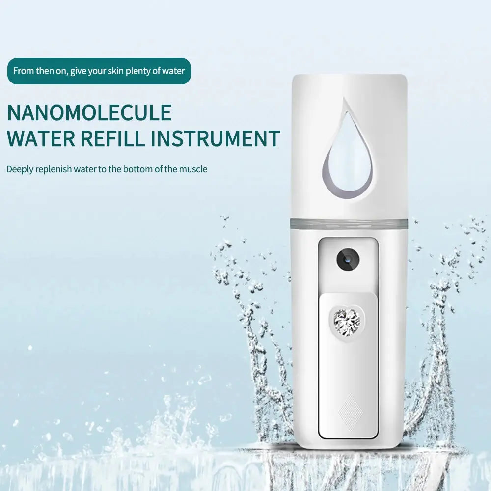 20ml Face Steamer Air Humidifier Portable Facial Sprayer Nebulizer Hydrating Anti-aging Mini Nano Wrinkle Women Beauty Skin Care - Femlinza