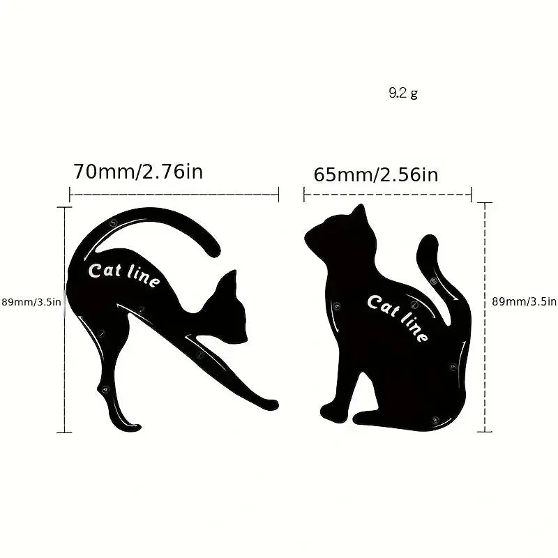 2Pcs/set Easy To Make Up Eye Makeup Tool Eye Template Shaper Model Cat Line Stencils Eyeliner Card Cat Line Eyeliner Stencils - Femlinza