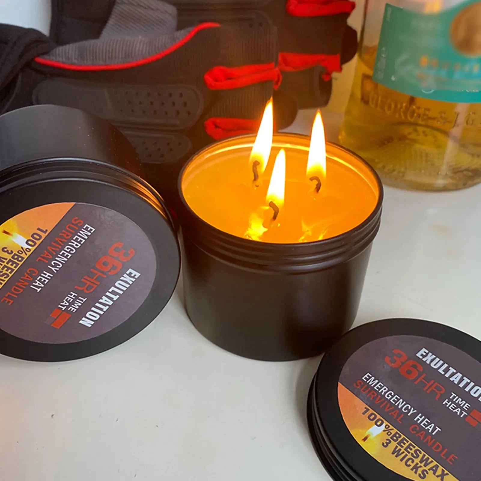 36-Hour Survival Candle – Odorless Portable Emergency Candle with Lid - Femlinza