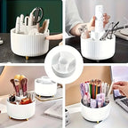 360-degree Rotating Cosmetic Storage Box -cosmetic Storage Box with 5 Compartments - Multi-functional Storage Box for Brushes - Femlinza