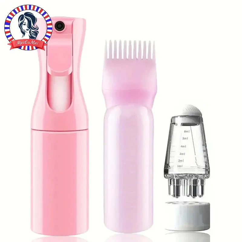 3pcs Care Tool Set Hair Growth Essential Oil Applicator Bottle&1ml Scalp Massage Comb Spray Bottle- Anti-Loss for All Hair Types - Femlinza