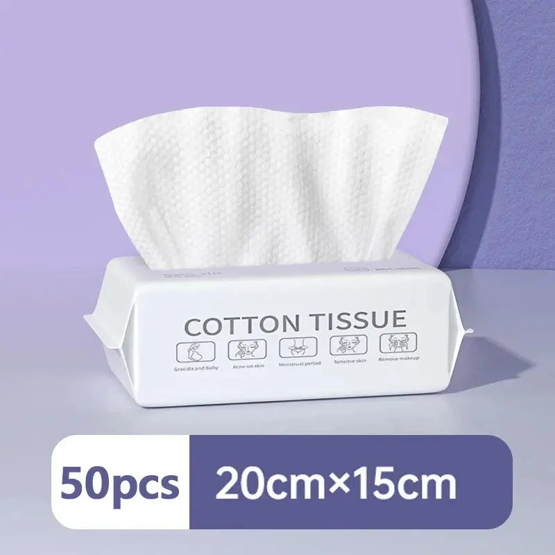 50pcs Disposable Face Wash Towel Extractable Cotton Soft Towel Cotton Beauty Salon Cleansing Face Wipe Towel Towel - Femlinza