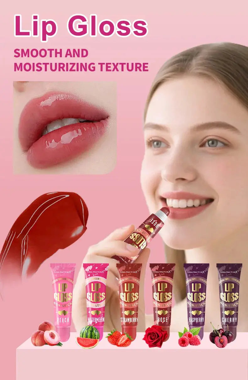 6 sets/box women's exclusive gift set -6 color lipstick+6 color lipstick+6 red gift gauze bag+red thank you card - Femlinza