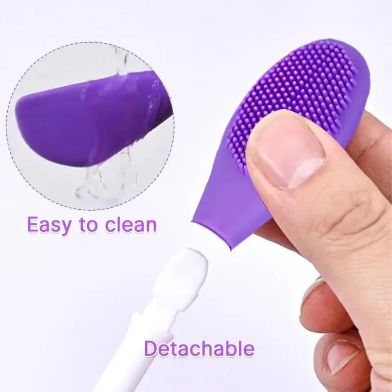 8/4/2pcs Silicone Face Mask Brush 2 in 1 Double-Head Manual Cleansing Brushes Facial Scrubber Mud Film Applicator Skin Care Tool - Femlinza