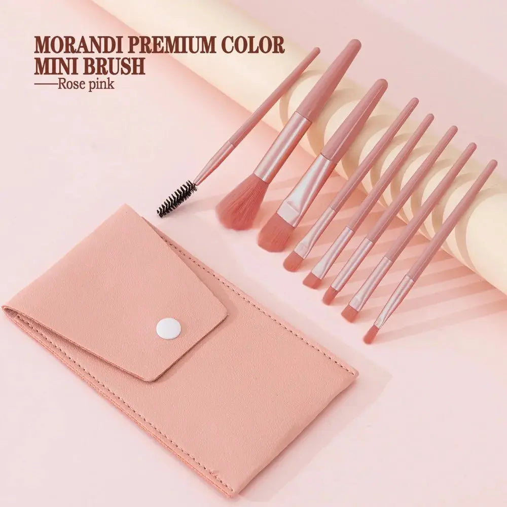 8Pcs Makeup Brush Set – Soft Fluffy Kabuki Brushes for Foundation, Blush, Powder & Eyeshadow, DIY, Certified, Travel-Size - Femlinza