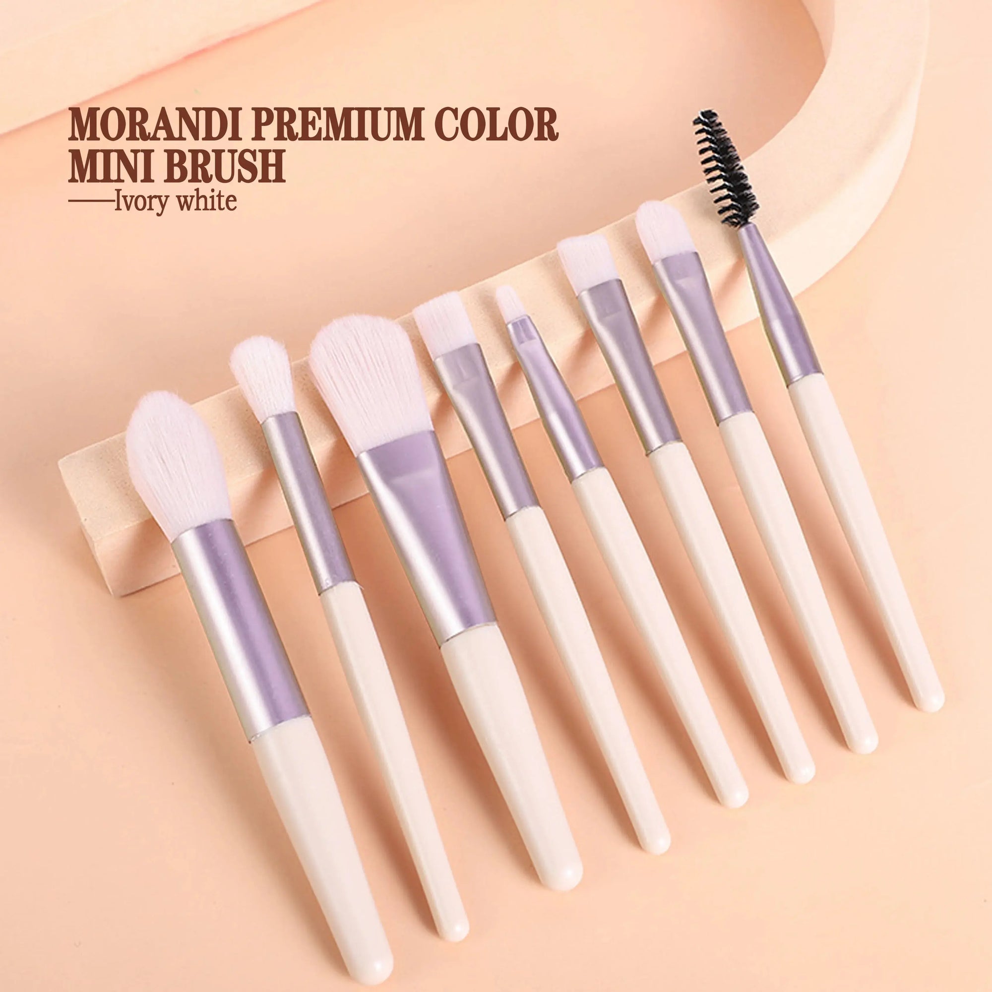 8Pcs Makeup Brush Set – Soft Fluffy Kabuki Brushes for Foundation, Blush, Powder & Eyeshadow, DIY, Certified, Travel-Size - Femlinza