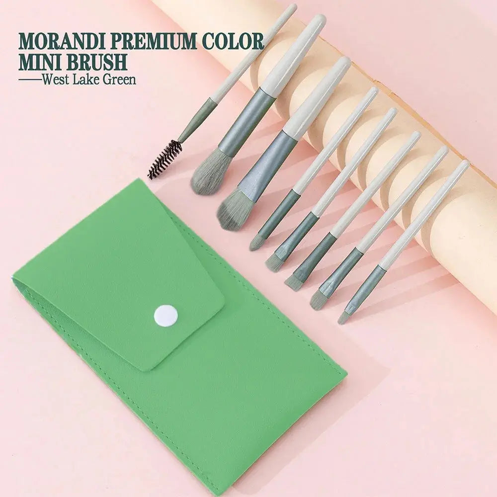 8Pcs Makeup Brush Set – Soft Fluffy Kabuki Brushes for Foundation, Blush, Powder & Eyeshadow, DIY, Certified, Travel-Size - Femlinza