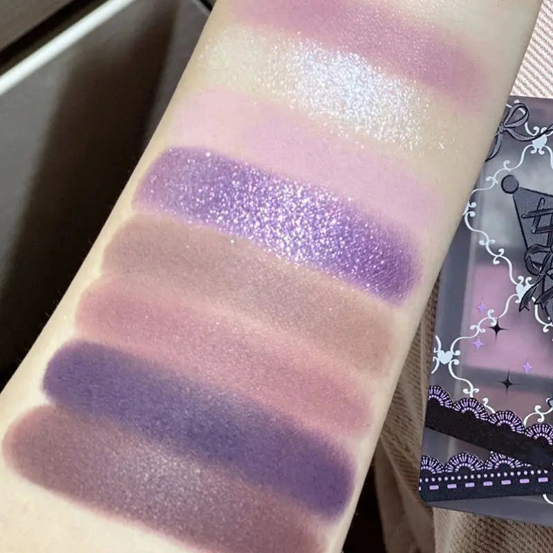 9 Colors Glitter Eyeshadow Palette – Matte, Shimmer & Pearlescent Purple Shades (Waterproof & Long-Lasting) - Femlinza
