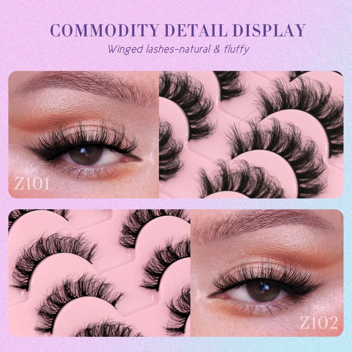GROINNEYA Natural Cat Eye 3D Mink Lashes – Winged Short Strip Eyelashes - Femlinza
