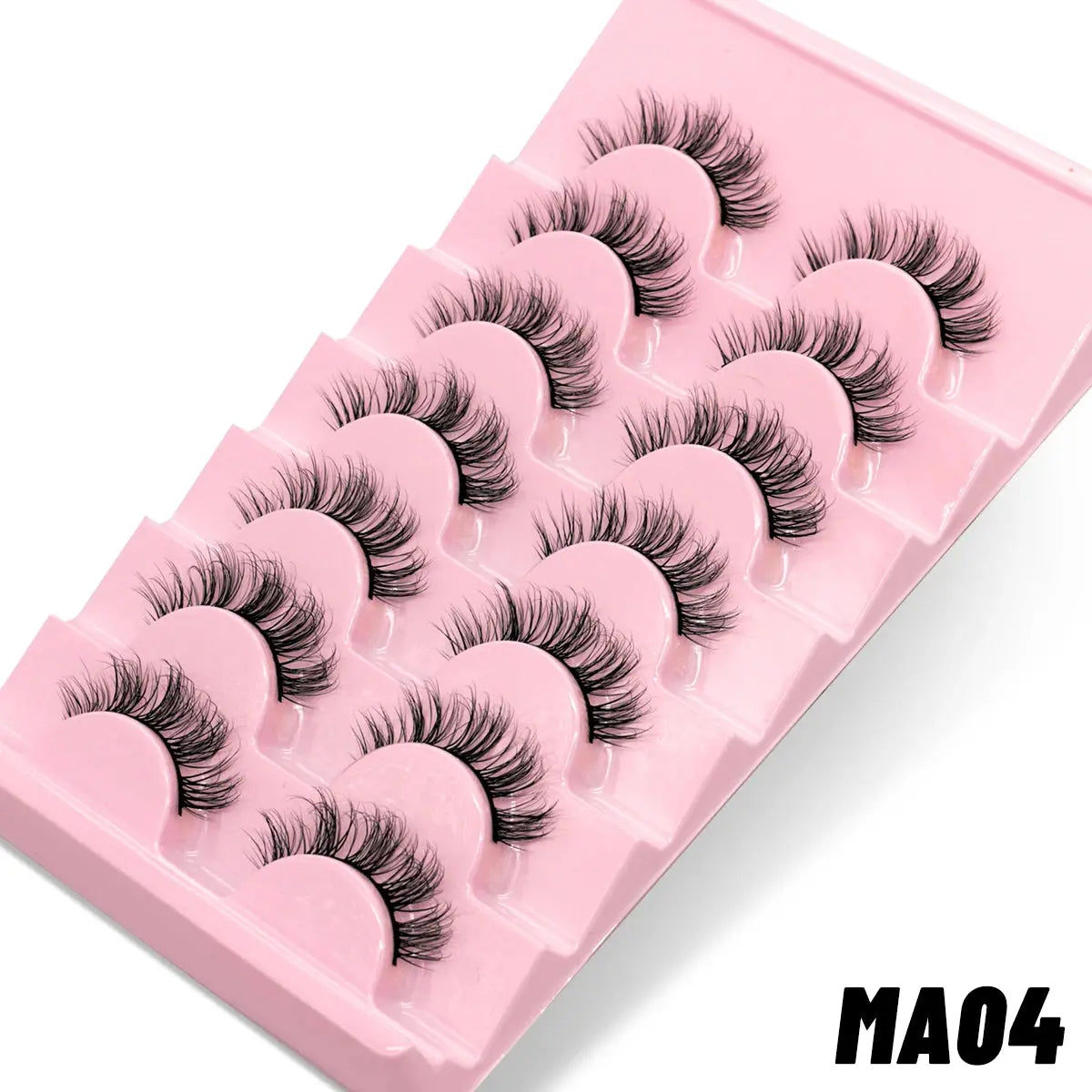 GROINNEYA Natural Cat Eye 3D Mink Lashes – Winged Short Strip Eyelashes - Femlinza