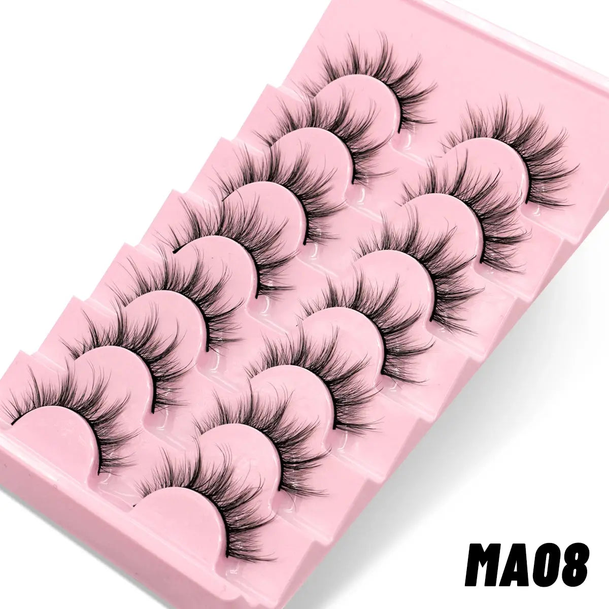 GROINNEYA Natural Cat Eye 3D Mink Lashes – Winged Short Strip Eyelashes - Femlinza