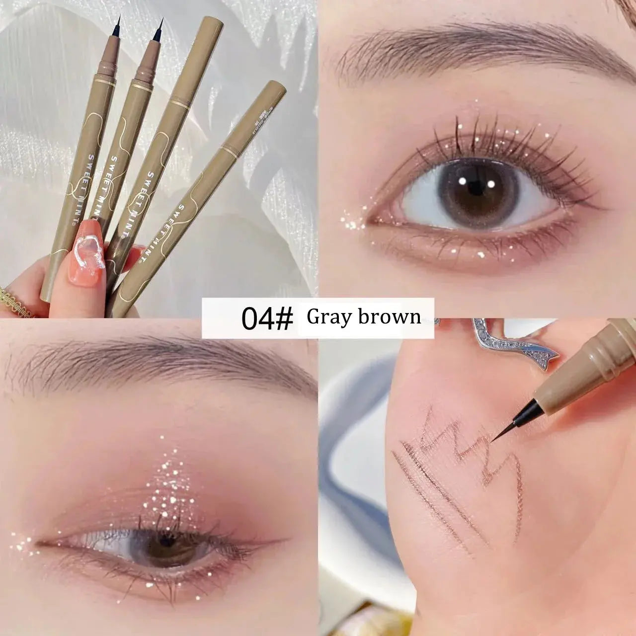 ZUOFILY Tea Brown Liquid Eyeliner & Shadow Pen – Waterproof Matte & Glitter Eye Makeup - Femlinza