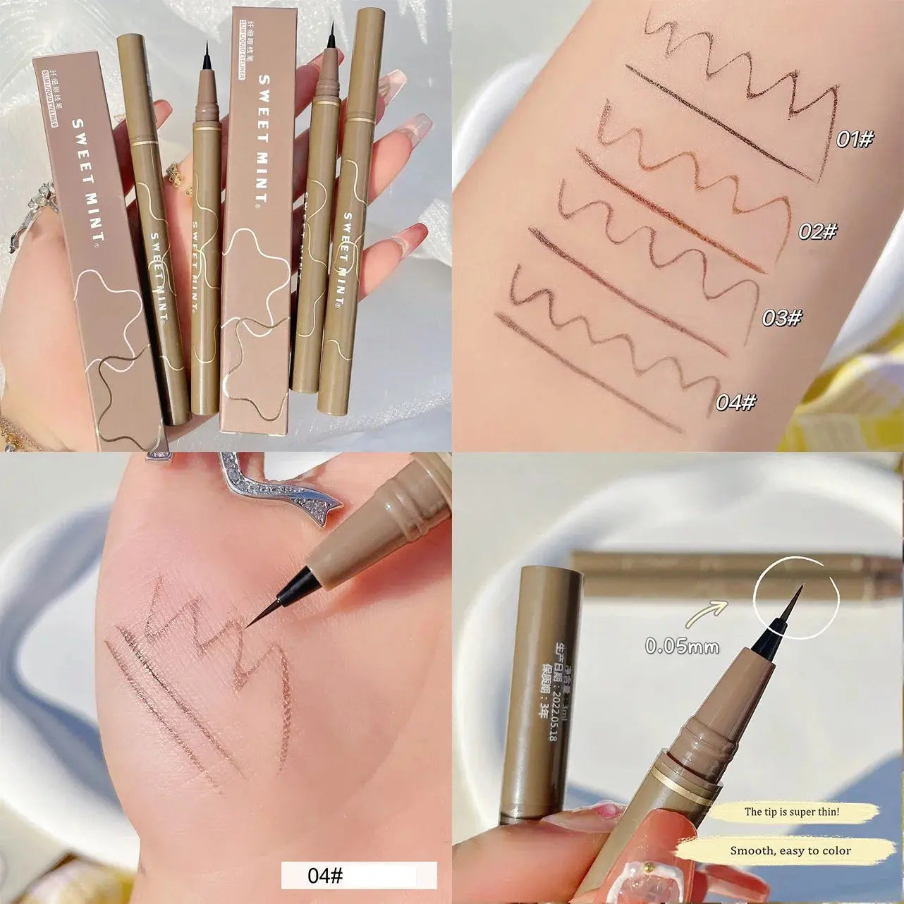ZUOFILY Tea Brown Liquid Eyeliner & Shadow Pen – Waterproof Matte & Glitter Eye Makeup - Femlinza