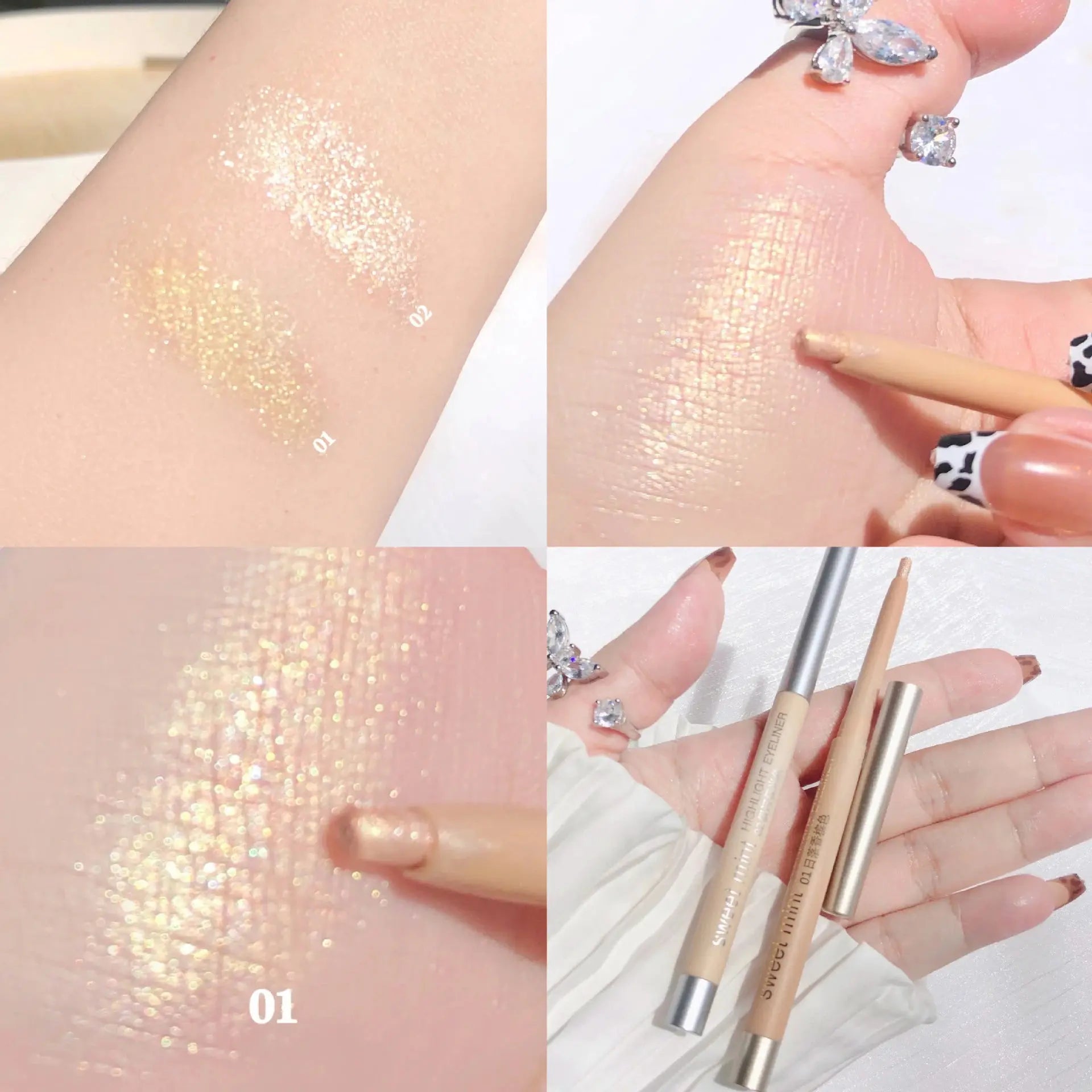 ZUOFILY Tea Brown Liquid Eyeliner & Shadow Pen – Waterproof Matte & Glitter Eye Makeup - Femlinza