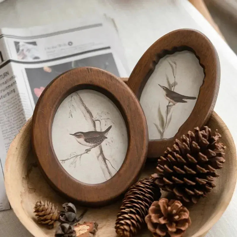 Antique Bird Wall Frame – French Vintage Wooden Hanging Décor - Femlinza