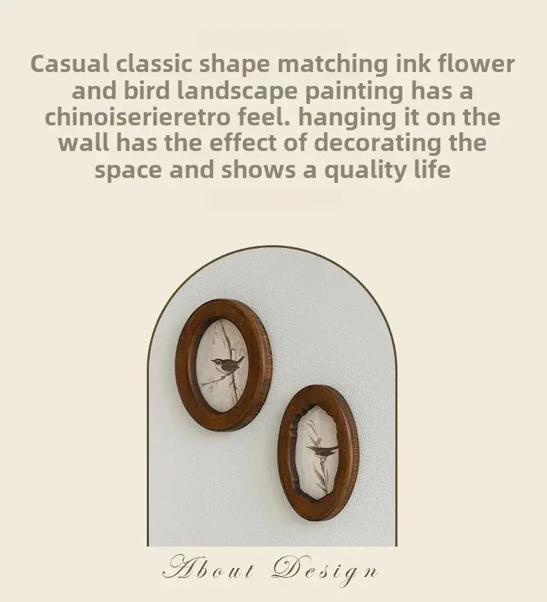 Antique Bird Wall Frame – French Vintage Wooden Hanging Décor - Femlinza