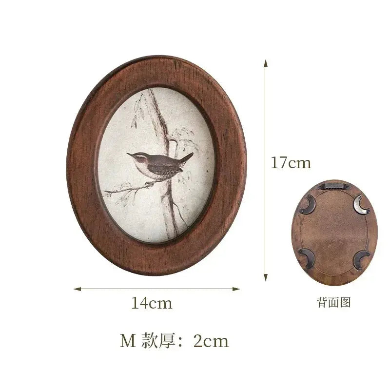 Antique Bird Wall Frame – French Vintage Wooden Hanging Décor - Femlinza