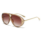 Aviator Fashion Sunglasses with Yellow Tinted Lenses - Femlinza