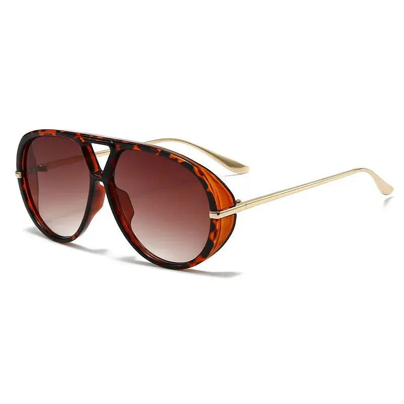 Aviator Fashion Sunglasses with Yellow Tinted Lenses - Femlinza