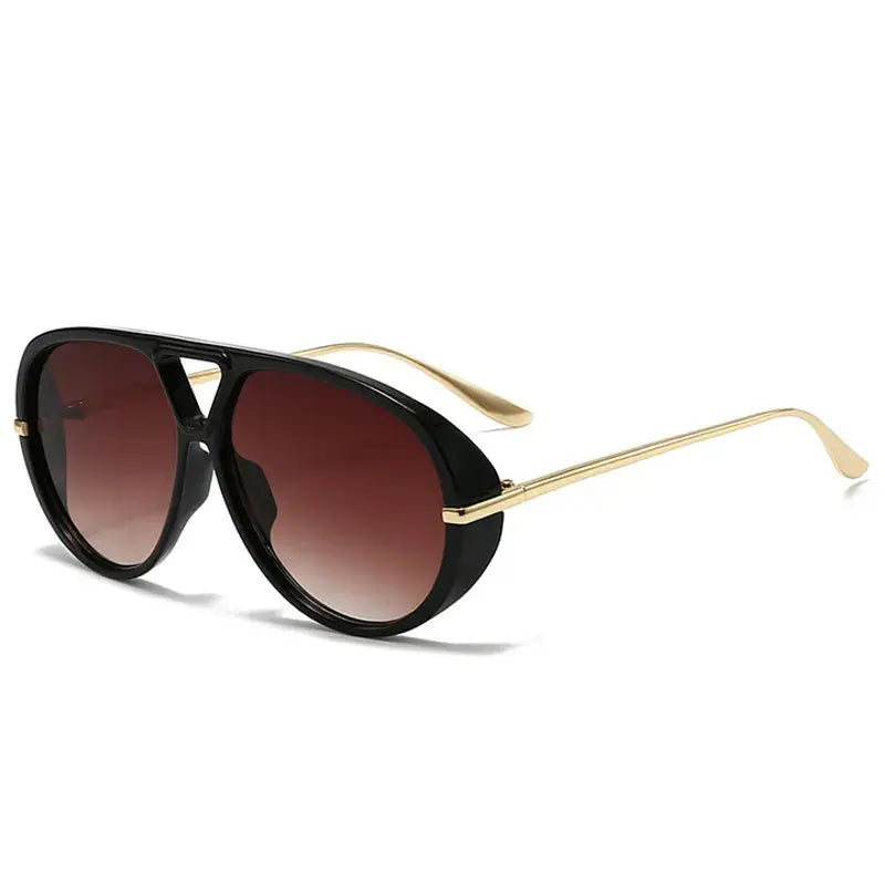Aviator Fashion Sunglasses with Yellow Tinted Lenses - Femlinza