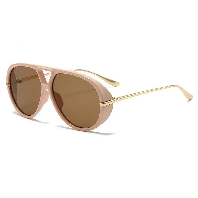 Aviator Fashion Sunglasses with Yellow Tinted Lenses - Femlinza