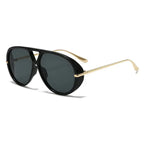 Aviator Fashion Sunglasses with Yellow Tinted Lenses - Femlinza