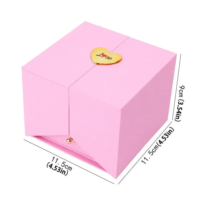 Birthday Gift for Girlfriend - 9 Rose Jewelry Box with Drawer Storage, Quadrilateral Spray-Painted Plastic Design, Perfect for H - Femlinza