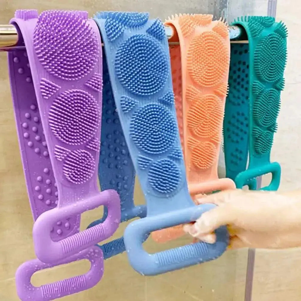 Body Sponge Silicone Brushes Bath Towels Scrubber Rubbing Back Peeling Massage Shower Belt Extended Skin Clean Brushes - Femlinza