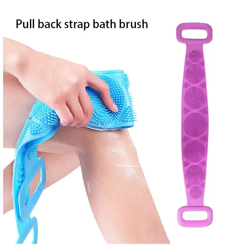 Body Sponge Silicone Brushes Bath Towels Scrubber Rubbing Back Peeling Massage Shower Belt Extended Skin Clean Brushes - Femlinza