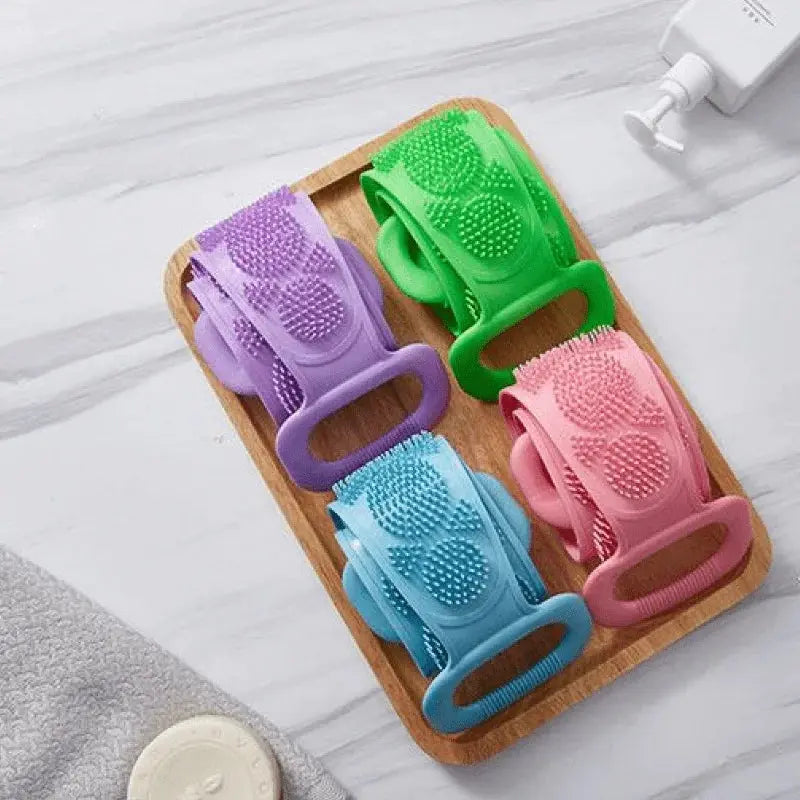 Body Sponge Silicone Brushes Bath Towels Scrubber Rubbing Back Peeling Massage Shower Belt Extended Skin Clean Brushes - Femlinza