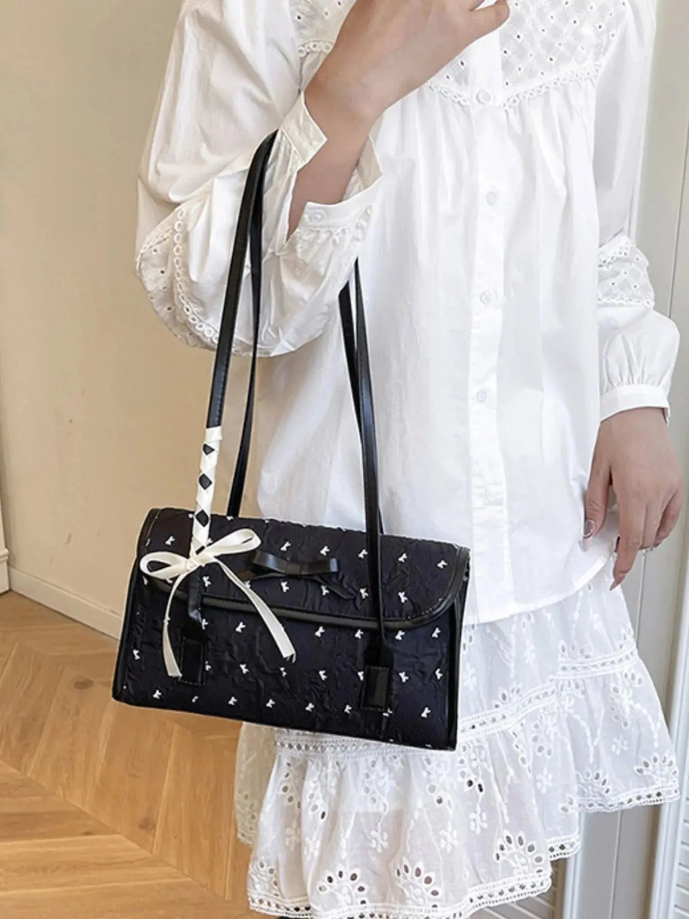 Bow PU Leather Shoulder Bag - Femlinza