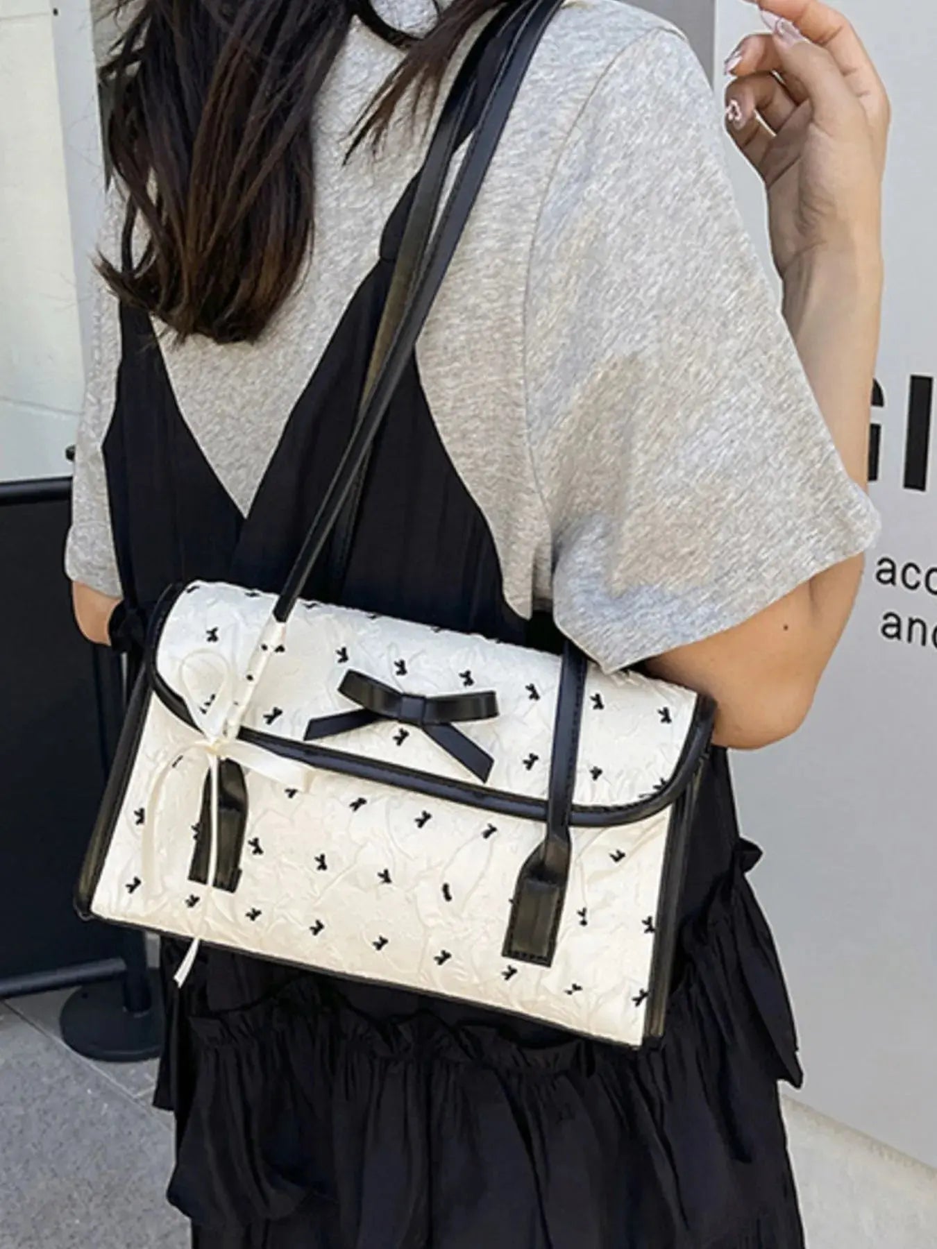 Bow PU Leather Shoulder Bag - Femlinza