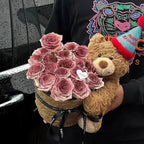 Children's Gift Bear Doll Bouquet Eternal Soap Flower Bucket Bouquet Birthday Gift Valentine's Day Gift Cute Bouquet Ornament - Femlinza
