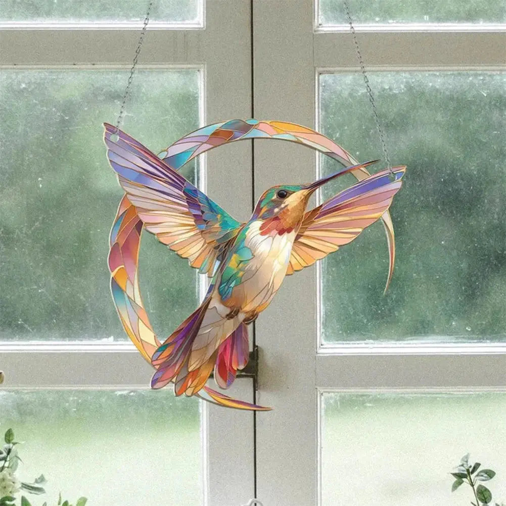Colorful Hummingbird Window Hanging – Balcony & Home Decorative Suncatcher - Femlinza