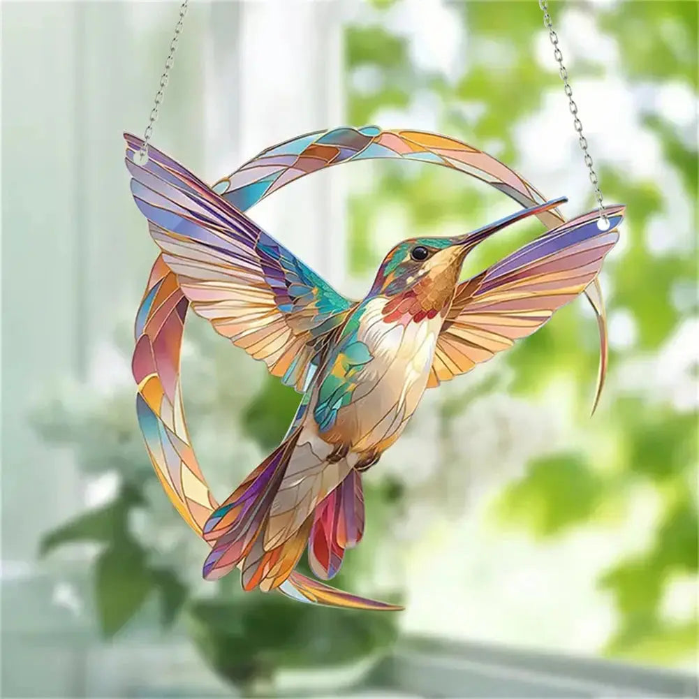 Colorful Hummingbird Window Hanging – Balcony & Home Decorative Suncatcher - Femlinza