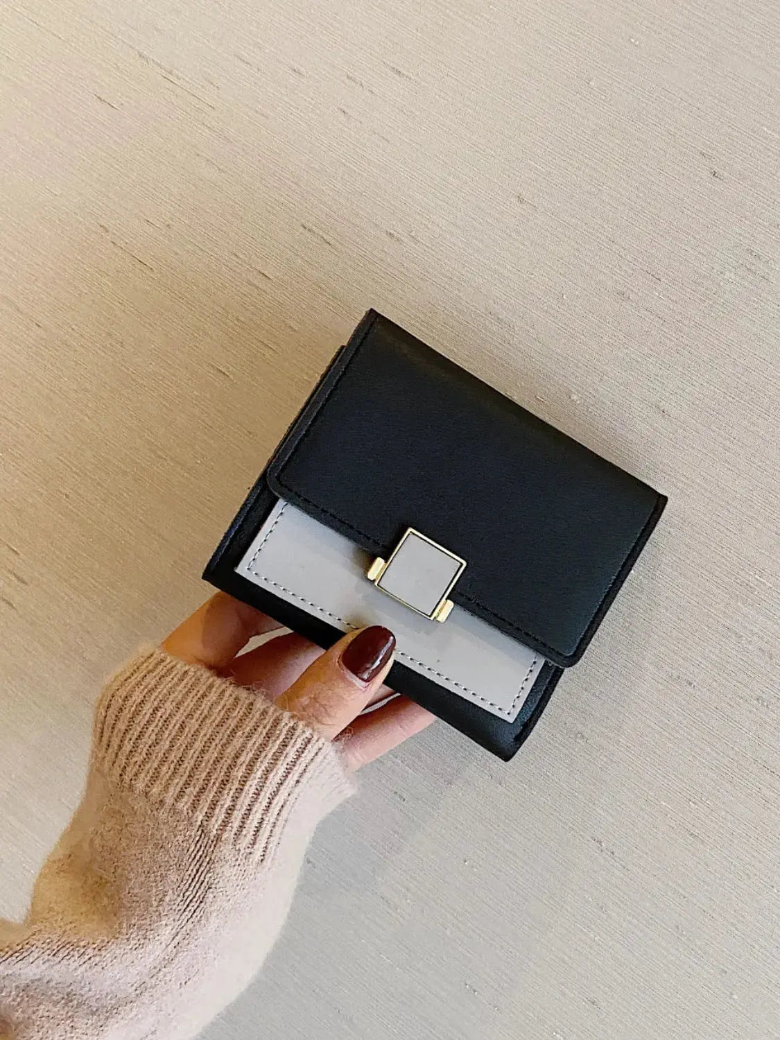 Contrast PU Leather Wallet - Femlinza