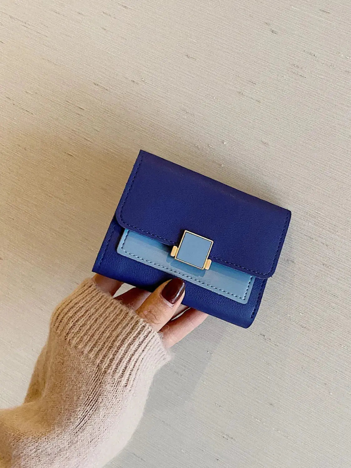 Contrast PU Leather Wallet - Femlinza
