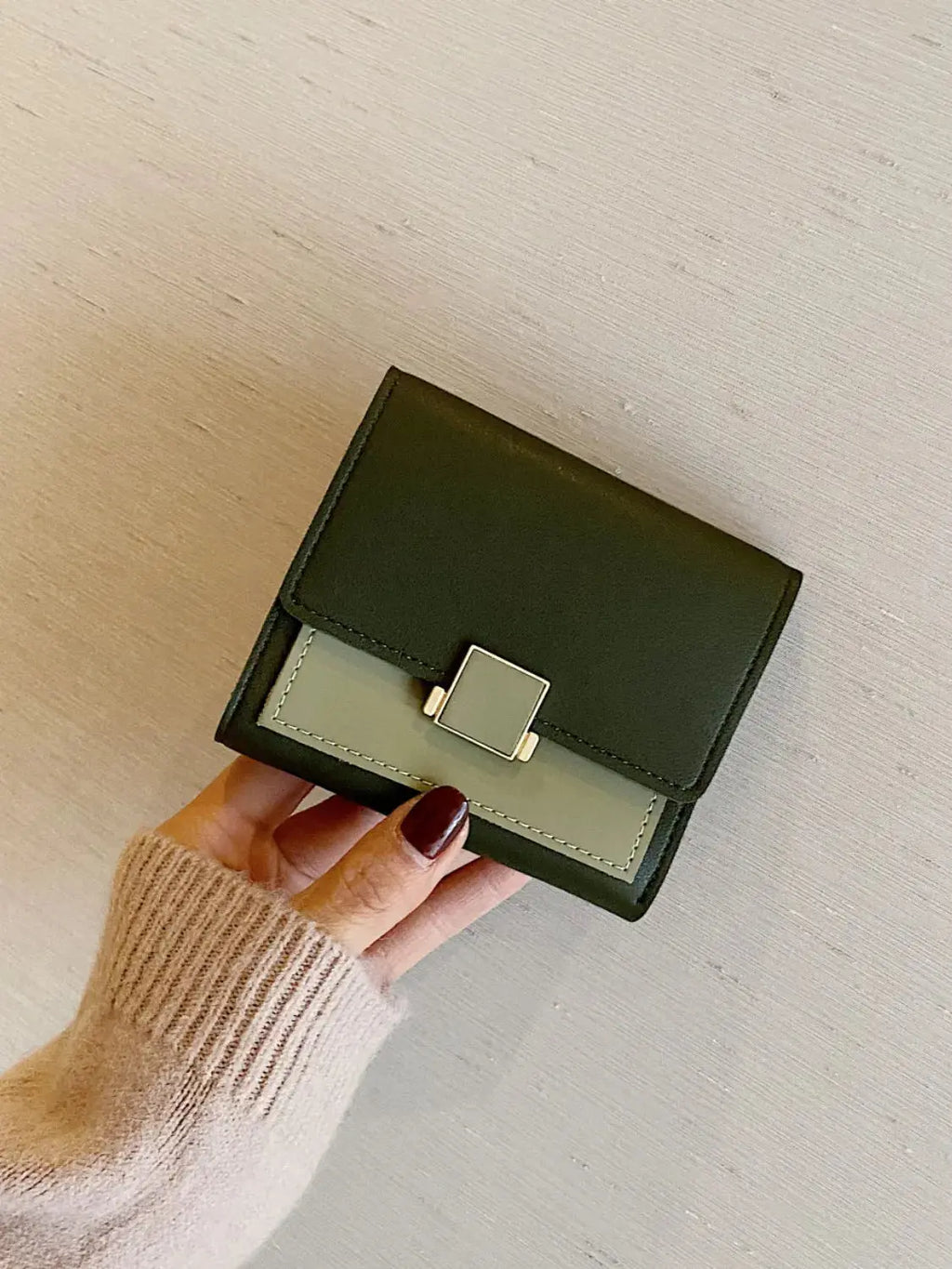 Contrast PU Leather Wallet - Femlinza