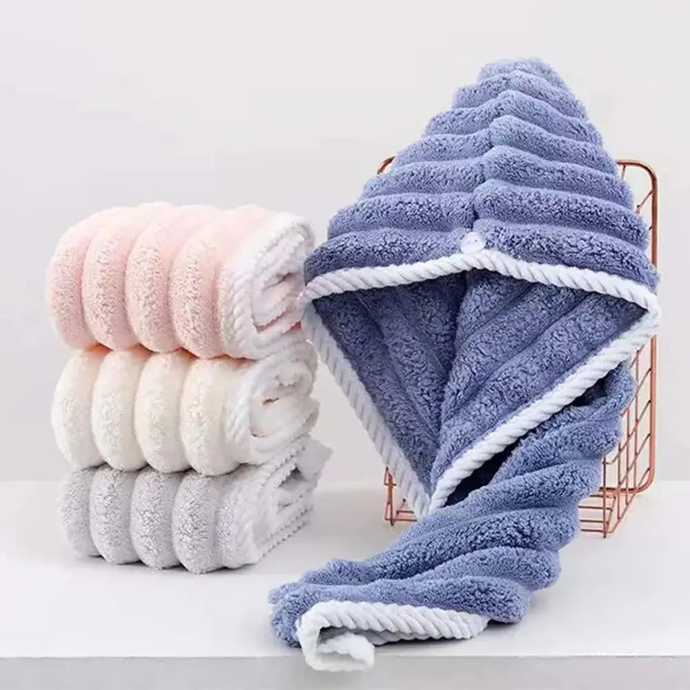 Dry Hair Cap for Women, Thickened and Super Absorbent Headscarf for Wiping Hair, Quick Drying Cap, Dry Hair Towel - Femlinza