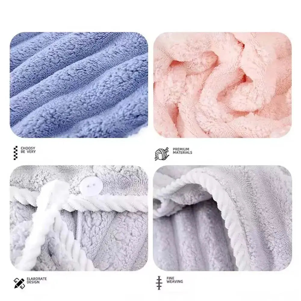 Dry Hair Cap for Women, Thickened and Super Absorbent Headscarf for Wiping Hair, Quick Drying Cap, Dry Hair Towel - Femlinza