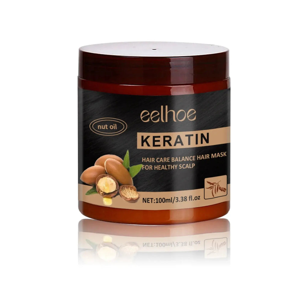 EELHOE Keratin Hair Mask Repairing Damaged Frizzy Hairs Straightening Treatment Nourishing Hair Soften Smoothing Care Product - Femlinza