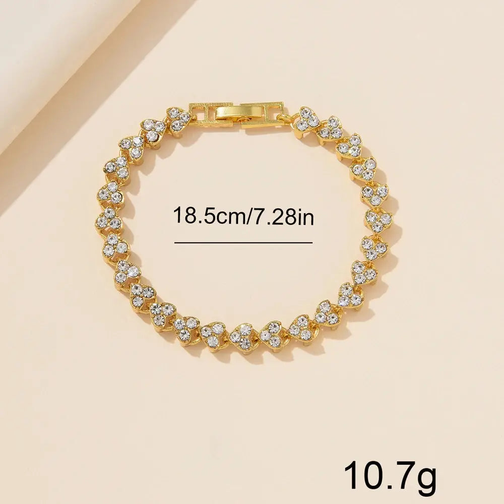 Fashion Luxury Women Gold Watch Bracelet Necklace 6Pcs Set Ladies Diamond Quartz Wristwatch Valentine's Day Mother's Day Gift - Femlinza