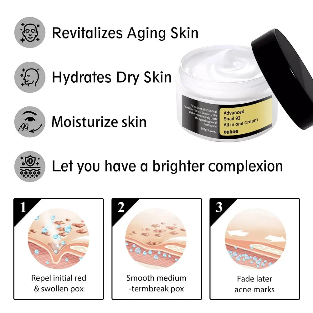 Snail Collagen Face Cream / Repair Essence Hydrating Moisturizing Fade Dark Spots Anti-aging Facial Serum Cream Korean Skin Care - Femlinza