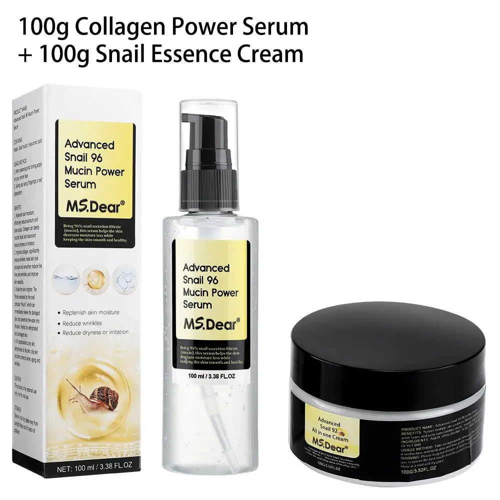 Snail Collagen Face Cream / Repair Essence Hydrating Moisturizing Fade Dark Spots Anti-aging Facial Serum Cream Korean Skin Care - Femlinza