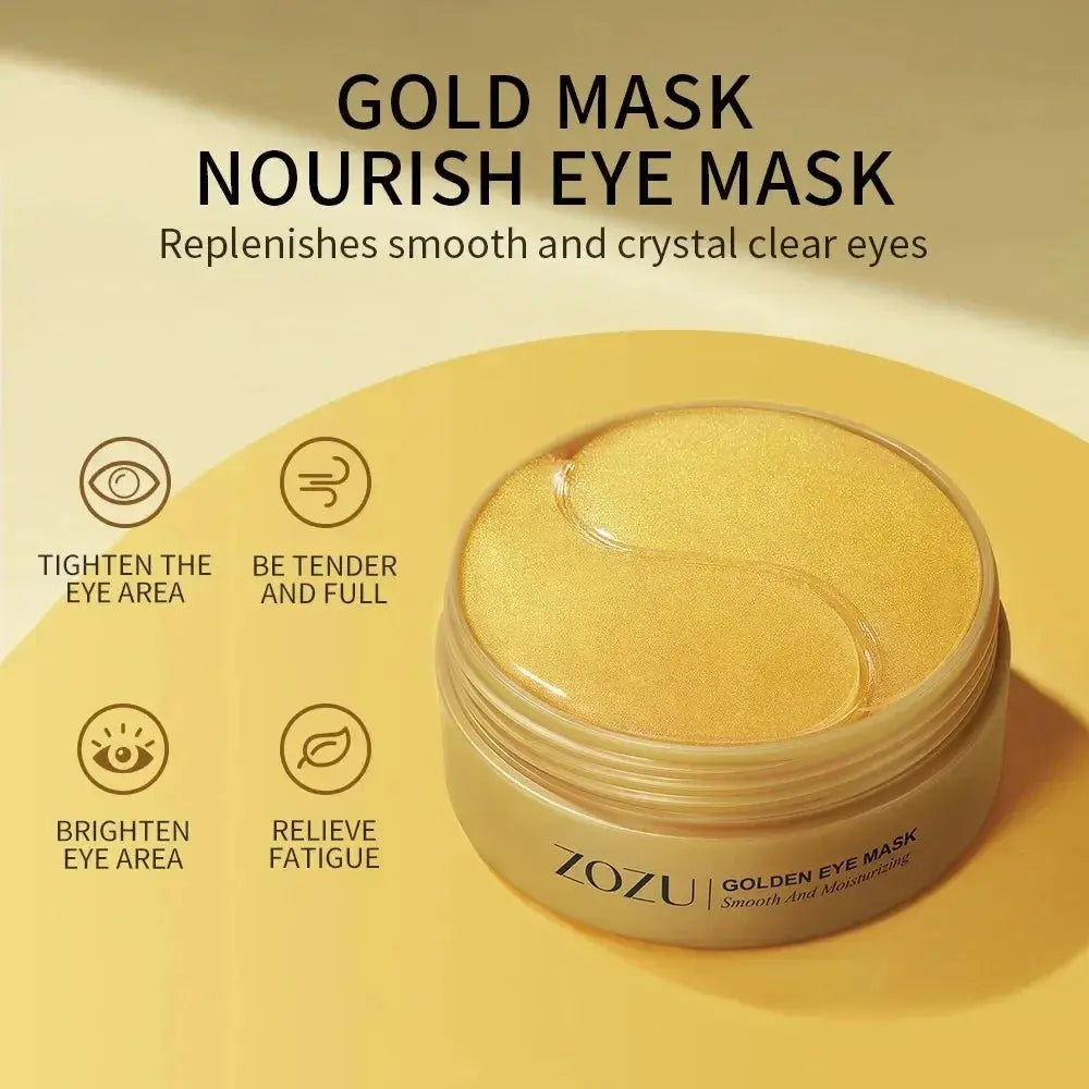 60pcs Avocado Golden Collagen Eye Mask Anti Dark Circles Removal Eye Bags Moisturizing Firming Eye Patches Skin Care Products - Femlinza